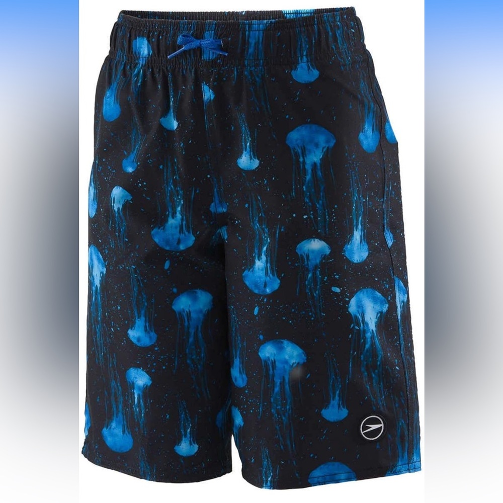 Speedo boys jellyfish lined swim trunks size large 14/16